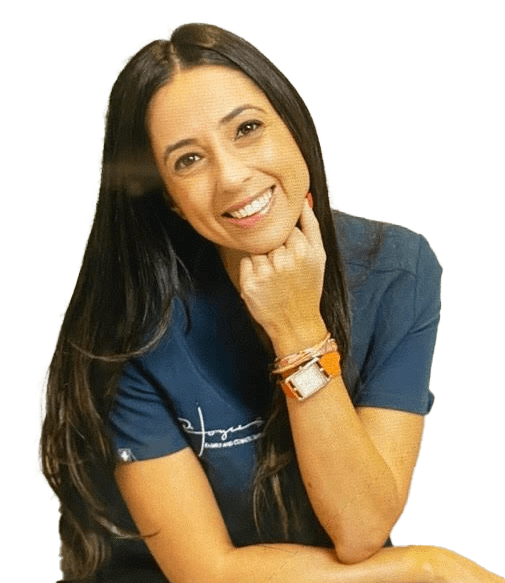 Chantal-1920w A woman with long hair and wearing a blue shirt.